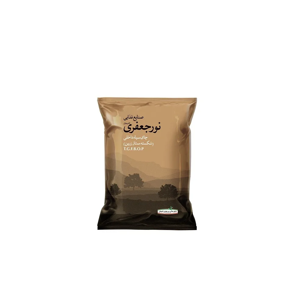 چای ایرانی سیاه شکسته ممتاز زرین شرکت صنایع غذایی نورجعفری لاهیجان - 5 کیلوگرم بسته 10 عددی