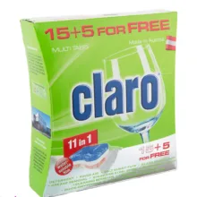 قرص ماشین ظرفشویی کلارو (Claro) مدل 11in1 بسته 20 عددی