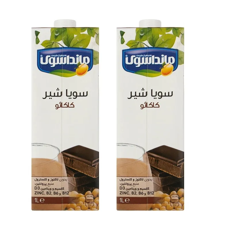 شیرسویا غیرلبنی کاکائو مانداسوی 1000 میلی لیتر - بسته 2 عددی