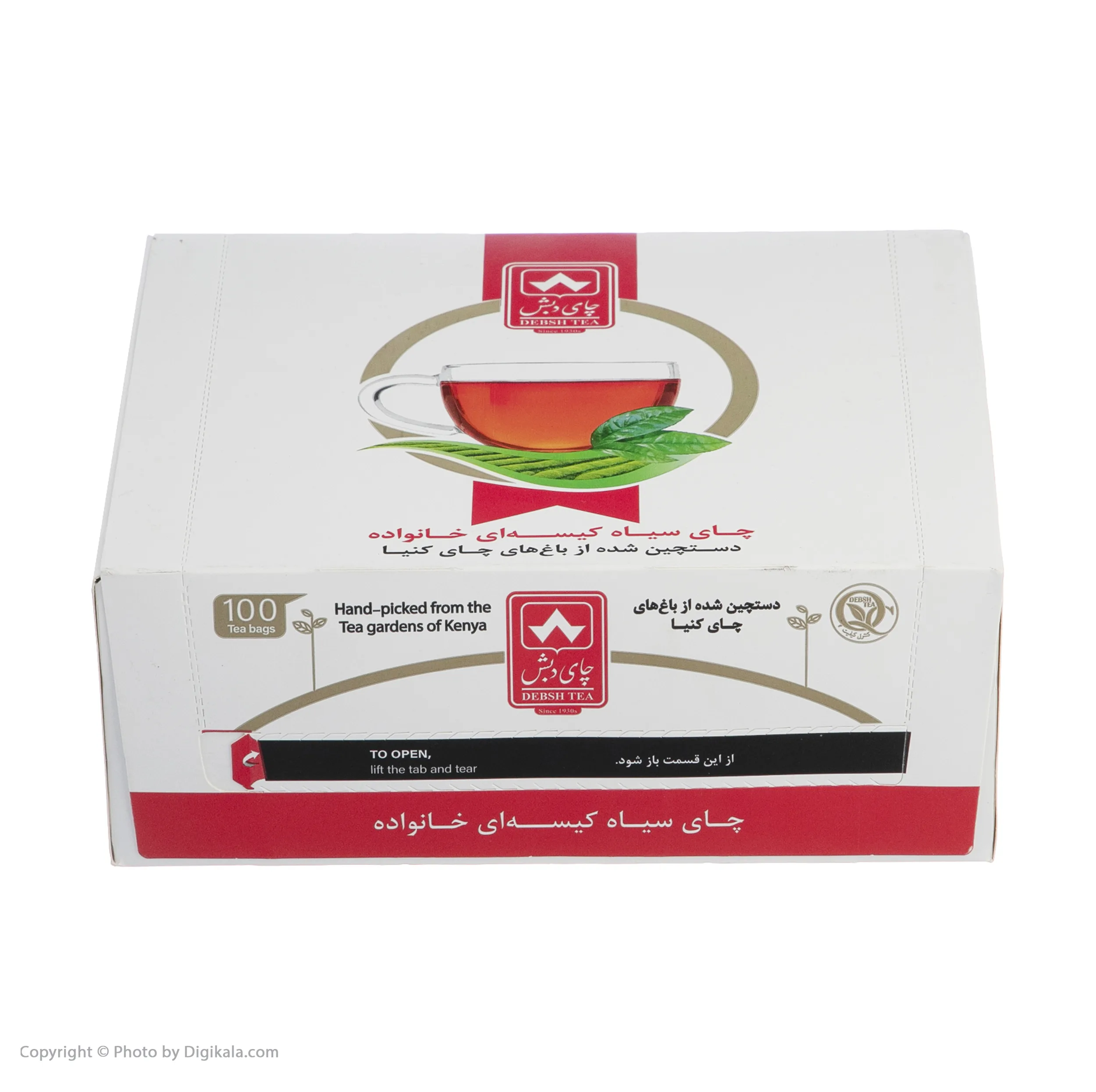 چای کیسه ای ساده خانواده چای دبش بسته 100 عددی