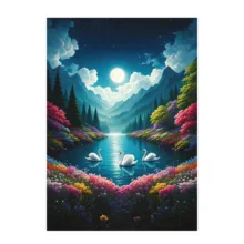 پازل 500 تکه آرت پازل مدل Lake of Swans in Moonlight كد 40509 مناسب نوجوان و بزرگسال