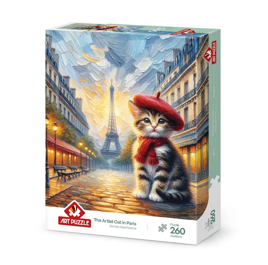 پازل 260 تکه آرت پازل مدل The Artist Cat in Paris كد 40270 مناسب نوجوان و بزرگسال