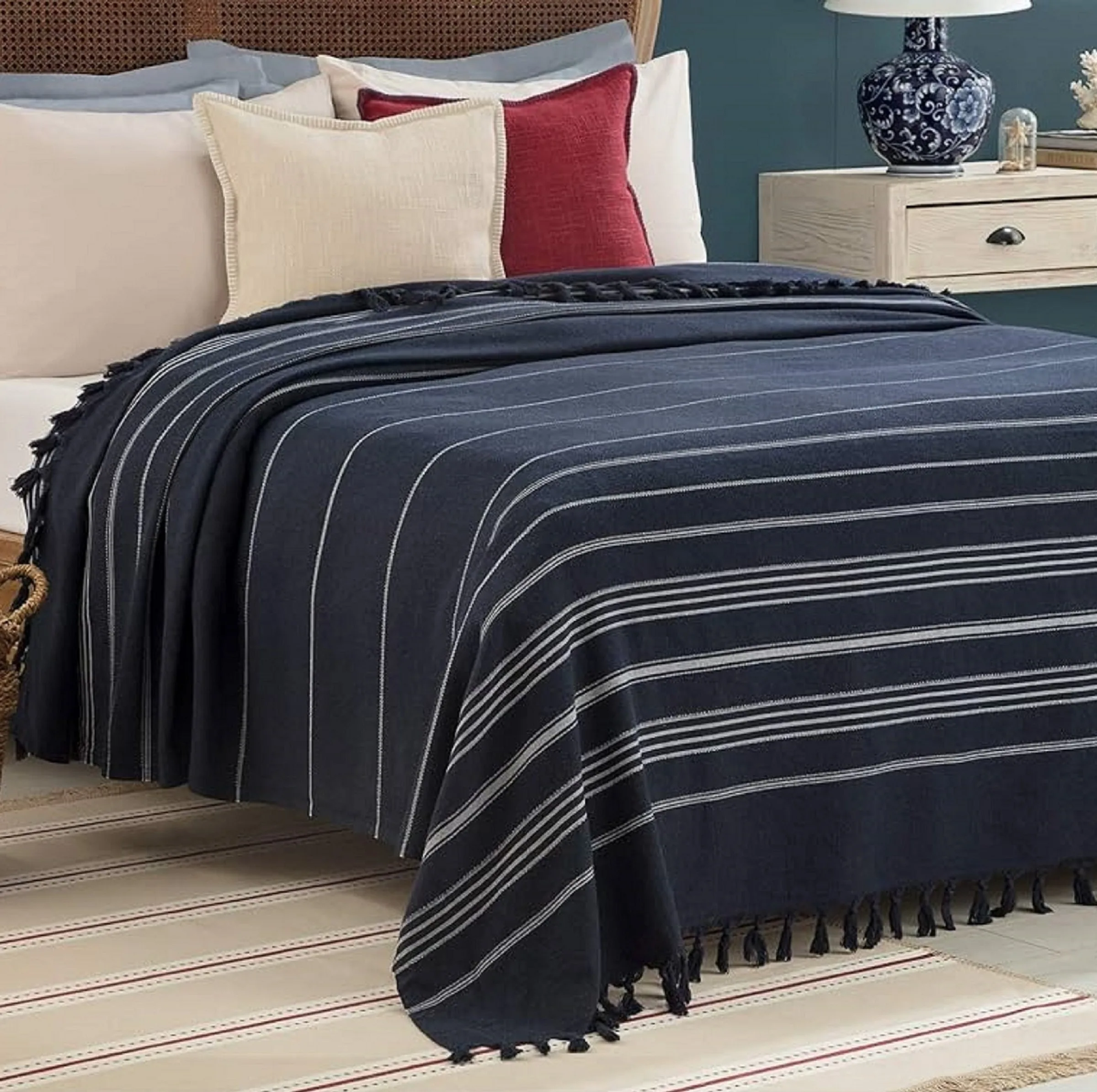 روتختی دو نفره مادام کوکو مدل Eloi Lacivert سایز 230x200 سانتیمتر
