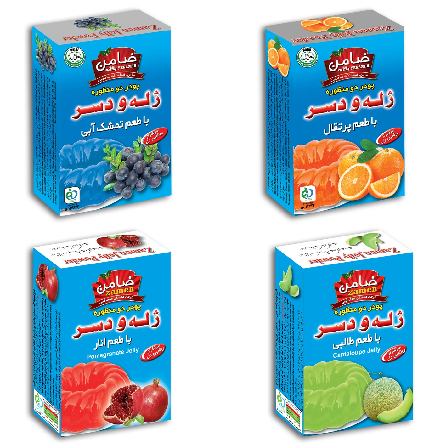 پودر ژله ضامن - 100 گرم مجموعه 4 عددی