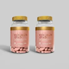 قرص کلاژن آدریان مدل Gold مجموعه 2 عددی 60 عددی، حاوی کلاژن هیدرولیز شده تایپ 1 و 3، بهبود سلامت پوست و مو، مصرف شبانه، ساخت ایران