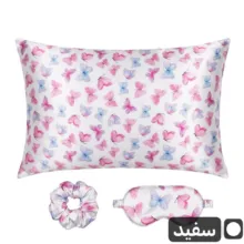 روبالشی مدل ساتن ابریشم سایز 50*70 سانتی متر به همراه چشم بند و کش مو