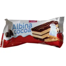 کیک دورنگ وانیلی کاکائویی آلبینا شیرین عسل - 40 گرم بسته 36 عددی