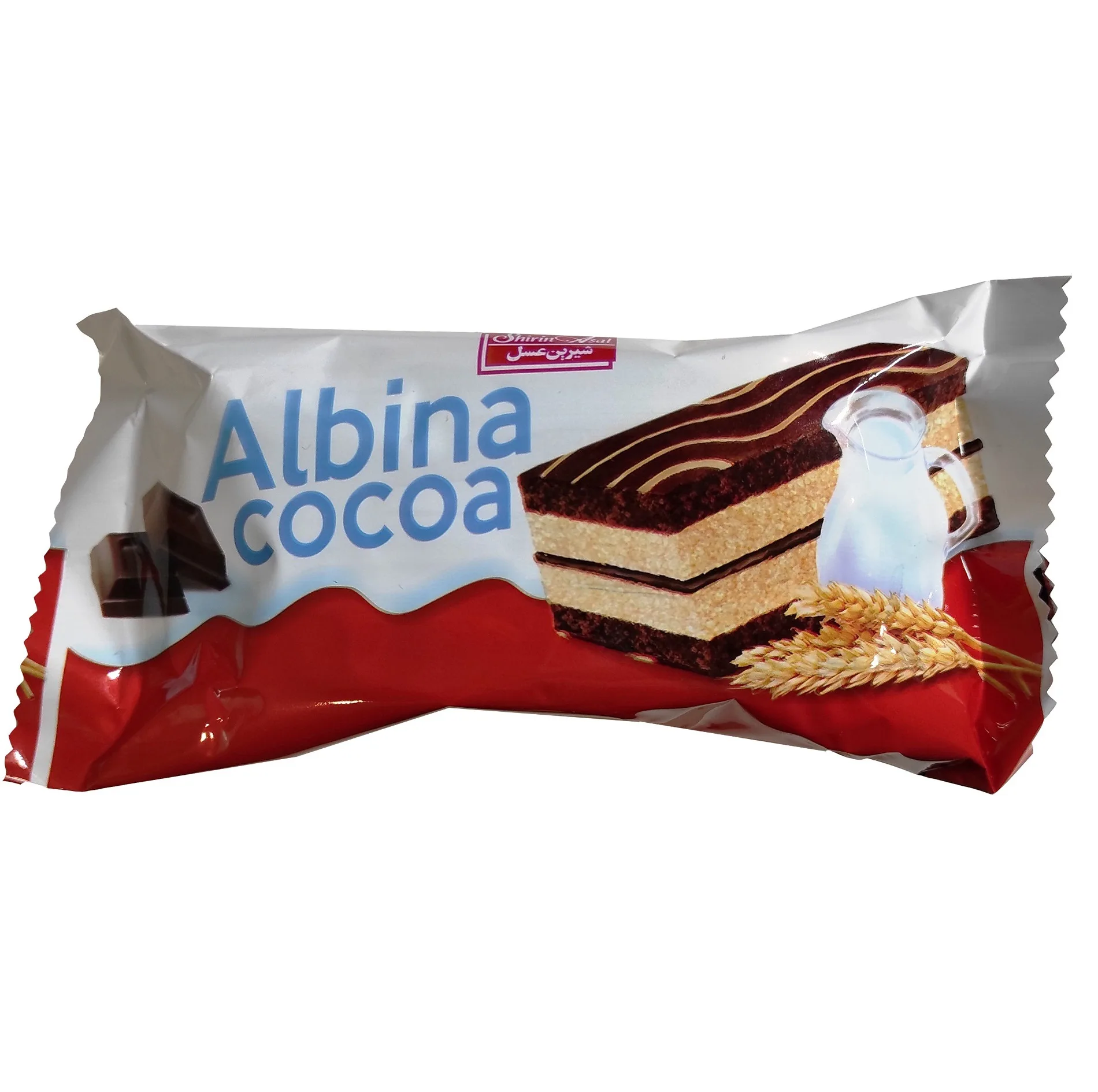 کیک دورنگ وانیلی کاکائویی آلبینا شیرین عسل - 40 گرم بسته 36 عددی