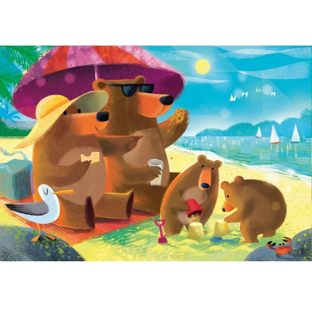 پازل 24 تکه راونزبرگر مدل Bear Family Vacations کد 12004046 مجموعه 2 عددی مناسب برای 4 سال به بالا