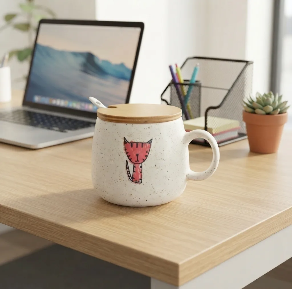 ماگ مدل cat به همراه قاشق