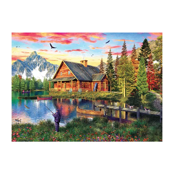 پازل 1000 تکه یوروگرافیکس پازلز مدل The Fishing Cabin كد 5376 مناسب نوجوان و بزرگسال