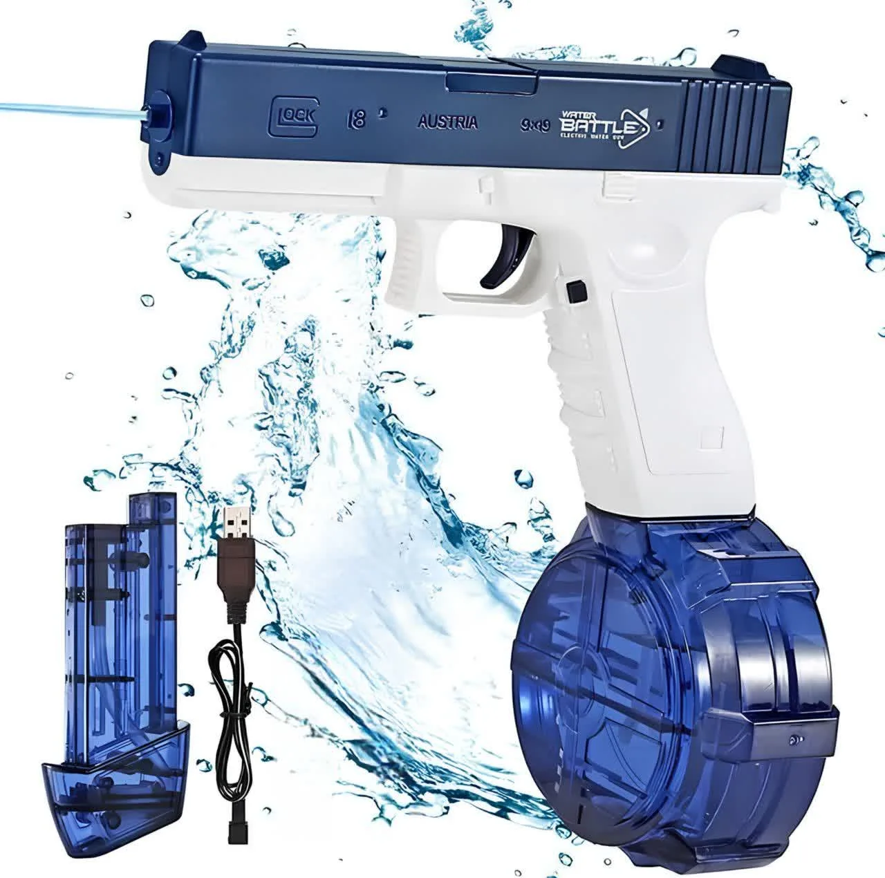 تفنگ آب پاش ناب سل مدل شارژی مخزن دار کد Rechargeable water squirt gun with tank