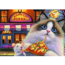 پازل 35 تکه راونزبرگر مدل Happy Cat Pizza کد 12004060 مناسب برای 4 سال به بالا
