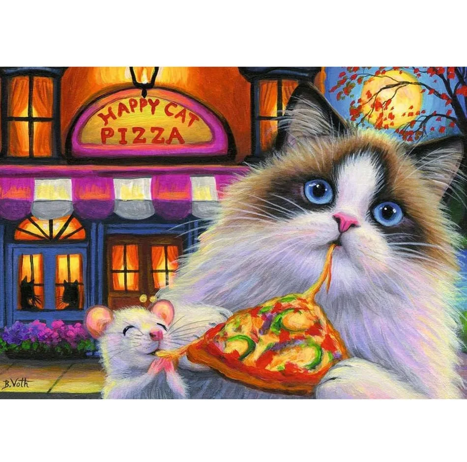 پازل 35 تکه راونزبرگر مدل Happy Cat Pizza کد 12004060 مناسب برای 4 سال به بالا