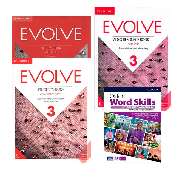 کتاب Evolve 3 و Oxford Word Skills Intermediate 2nd اثر جمعی از نویسندگان انتشارات دانشگاه کمبریج 4 جلدی
