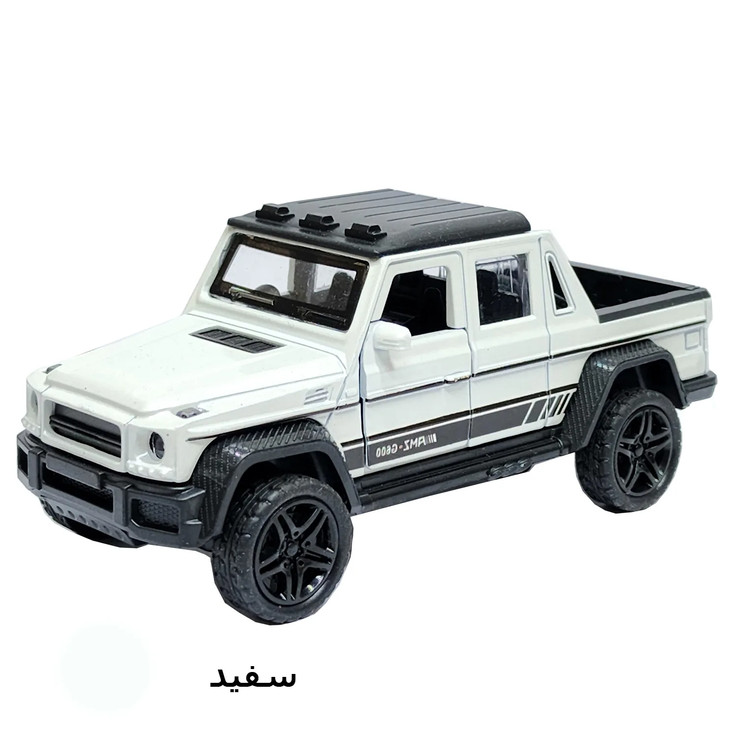 ماشین بازی فلزی آفرود بنز AMG با قابلیت حرکت عقبکش، در و صندوق بازشو، شبیهسازی دقیق مدل واقعی و کیفیت ساخت بالا