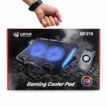پایه خنک‌کننده لپ‌تاپ گیمینگ لوتوس مدل GF219-RGB دارای دو عدد فن مناسب برای لپ تاپ‌های 13 تا 16 اینچی