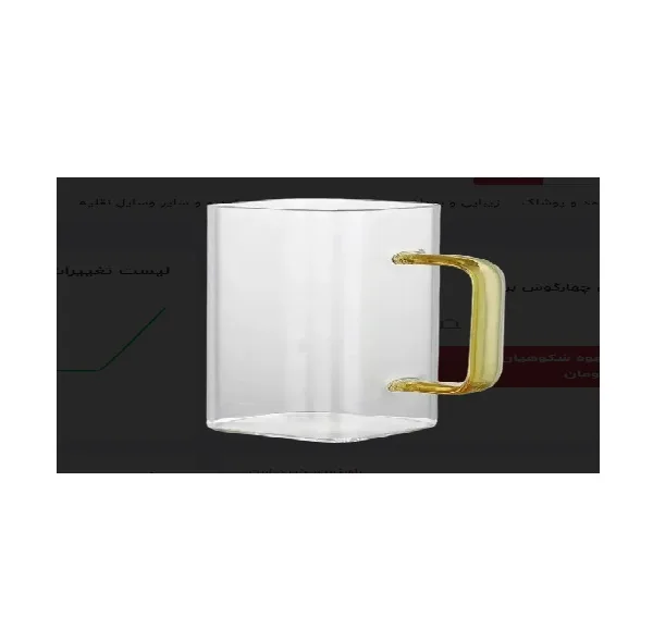 لیوان مدل مربع دسته رنگی کد 1369n 2