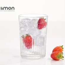 لیوان لیمون مدل شیاردار شیشه ای مجموعه 6 عددی