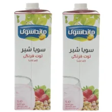 شیر سویا توت فرنگی غیرلبنی مانداسوی – 1000 گرم بسته 2 عددی