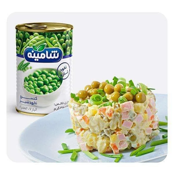 کنسرو نخود سبز شامینه - 350 گرم بسته 4 عددی