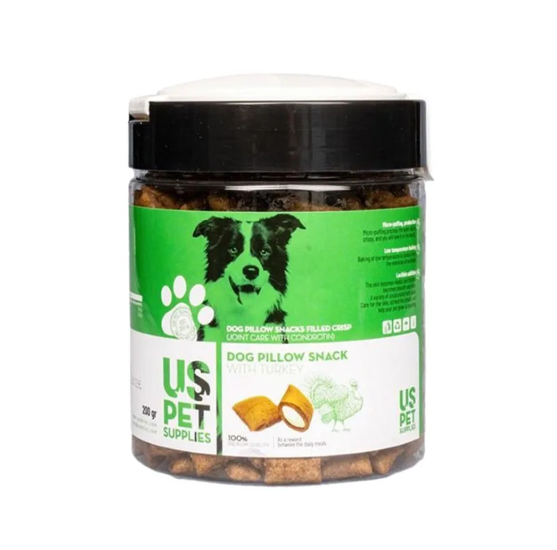 تشویقی مغزدار سگ یو اس پت مدل Dog Pillow Snack با طعم بوقلمون وزن 200 گرم