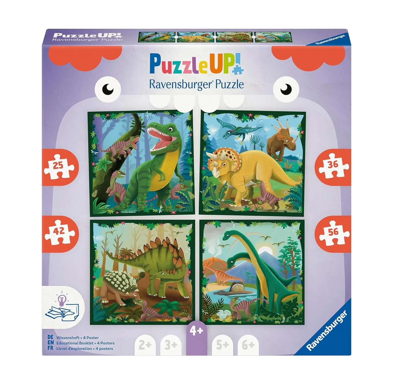 پازل راونزبرگر مدل Dinosaurs کد 12004003 مجموعه 4 عددی مناسب برای 4 سال به بالا