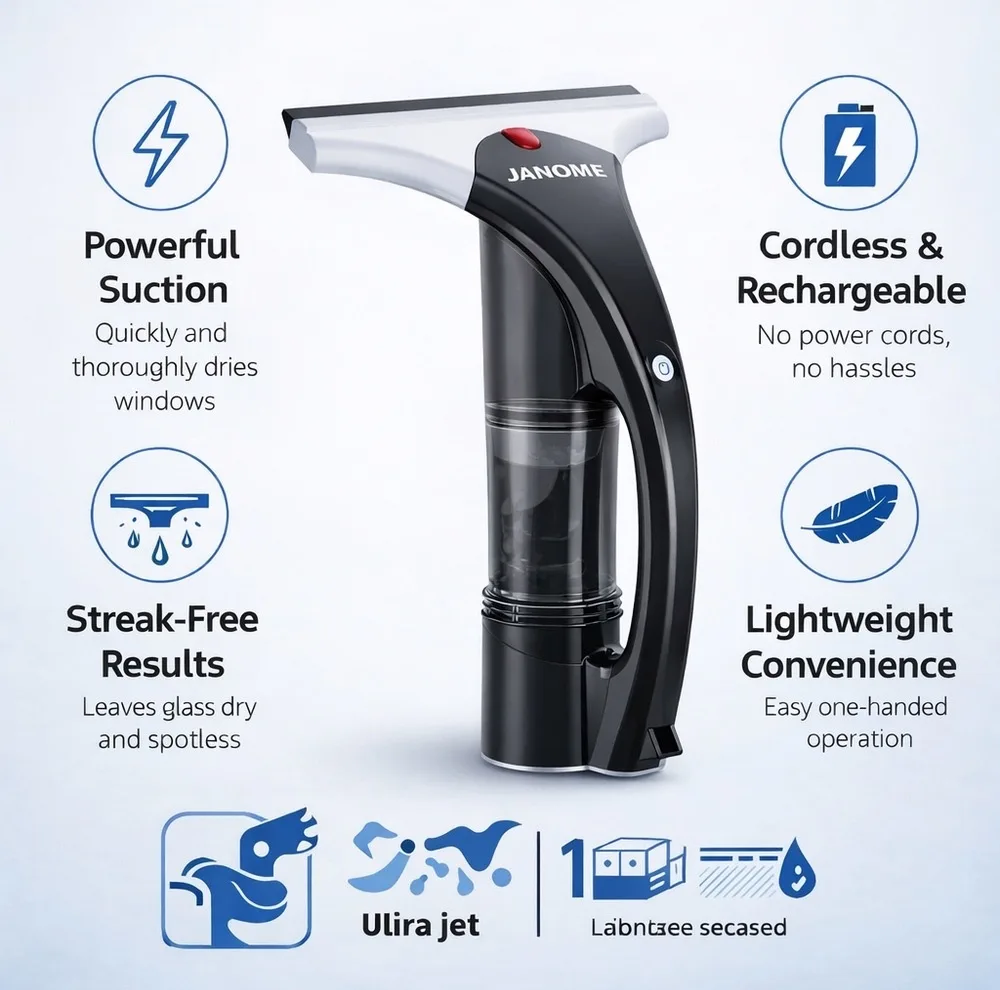 شیشه شوی 0.4 لیتری ژانومه مدل ساکشن دار شارژی CW1580
