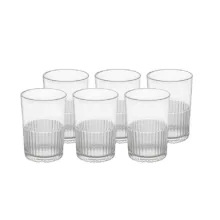 لیوان لیمون مدل شیاردار شیشه ای مجموعه 6 عددی
