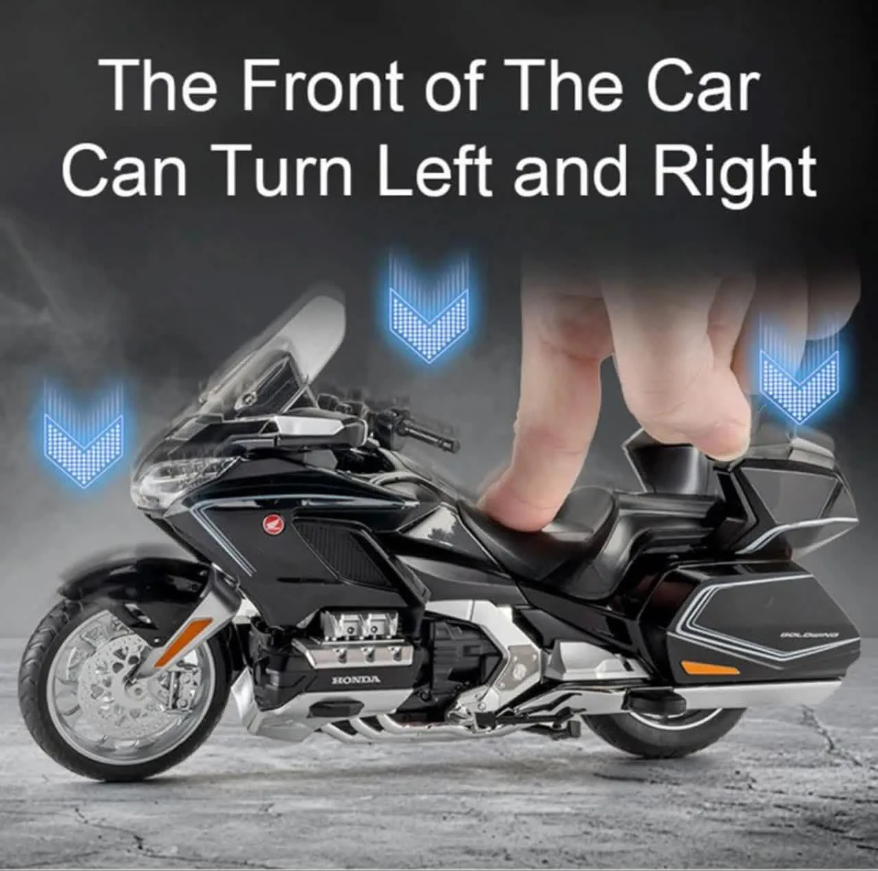 ماکت موتور بازی ناب سل مدل هوندا گلدوینگ فلزی چراغدار کد 1:11DIE CAST HONDA GL800 2021
