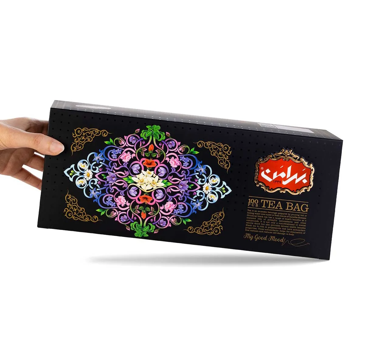 چای سبز زعفرانی کیسه ای بهرامن بسته 100 عددی