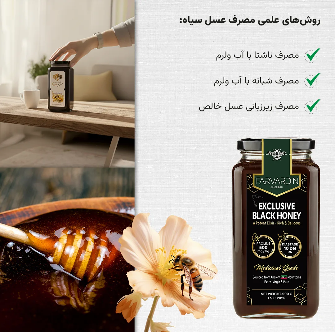 عسل سیاه فروردین - 900 گرم