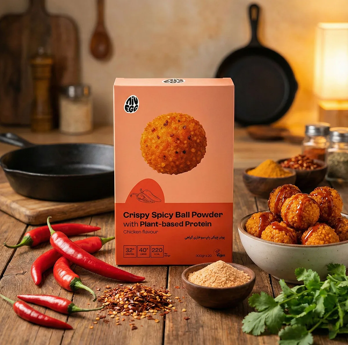 پودر چیکن پاپ سوخاری گیاهی با طعم مرغ نیواگ - 300 گرم