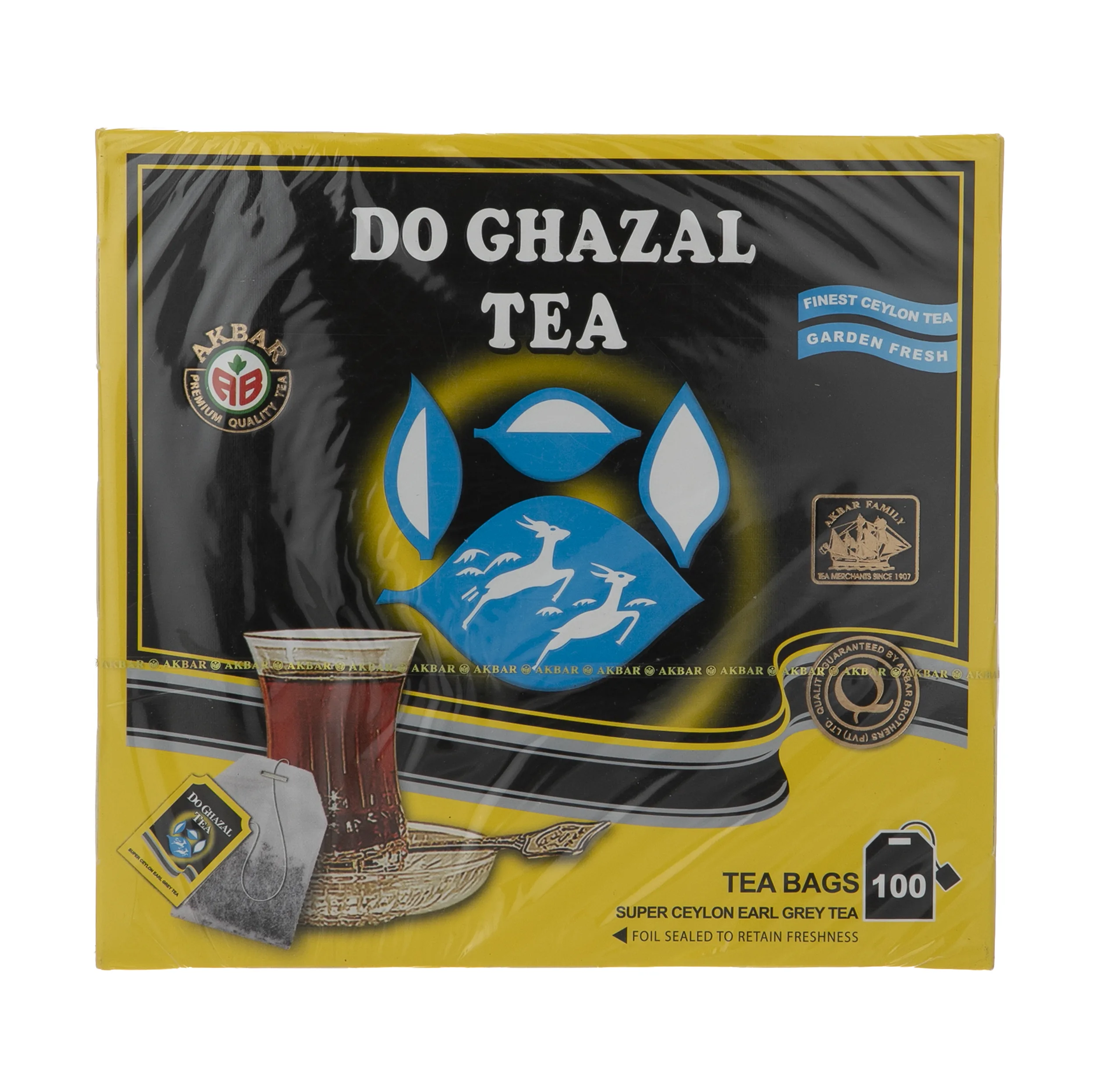 چای کیسه ای دوغزال مدل Earl Grey بسته 100 عددی