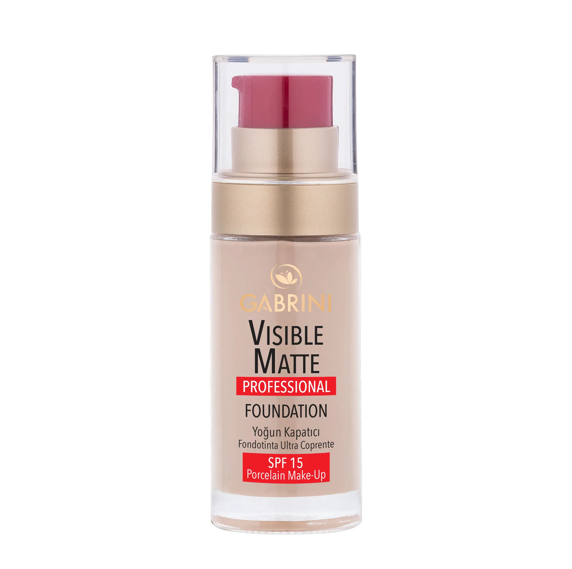 کرم پودر مایع گابرینی مدل Visible Matte شماره 02 مناسب انواع پوست حجم 30 میلیلیتر