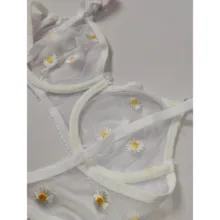 ست سوتین و شورت زنانه ابریشم گل‌دار مدل بابونه