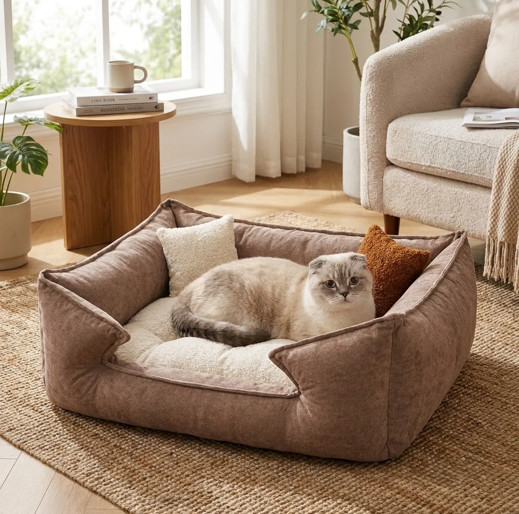 جای خواب سگ و گربه مدل لوکس دو رو تدی و شنل آشیان