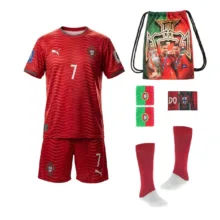 ست 7 تکه لباس ورزشی پسرانه مدل تیم ملی پرتغال طرح رونالدو جام جهانی 2026