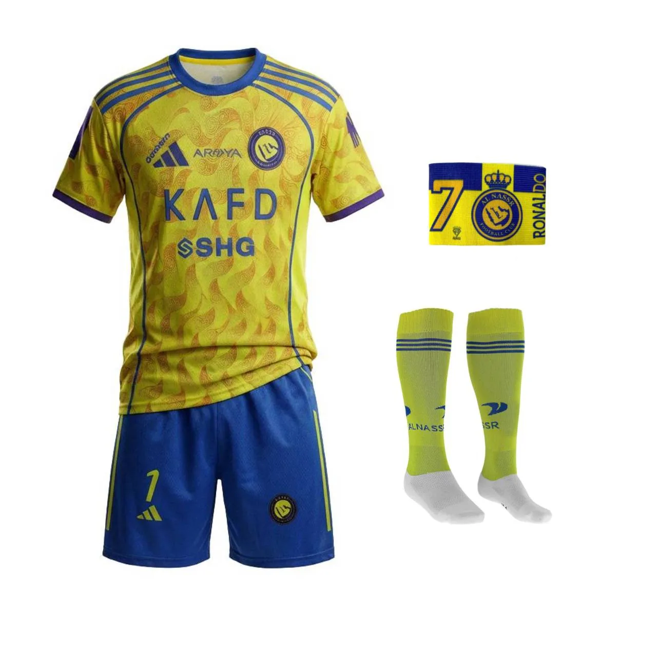 ست 4 تکه لباس ورزشی پسرانه مدل النصر طرح رونالدو 2026