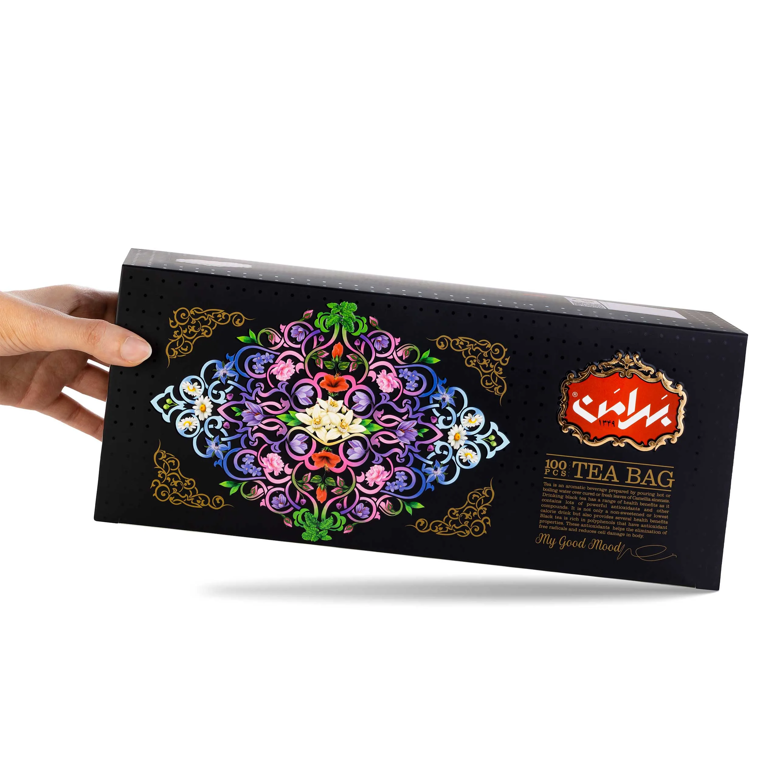 چای کیسه ای سیاه زنجبیل بهرامن بسته 100 عددی
