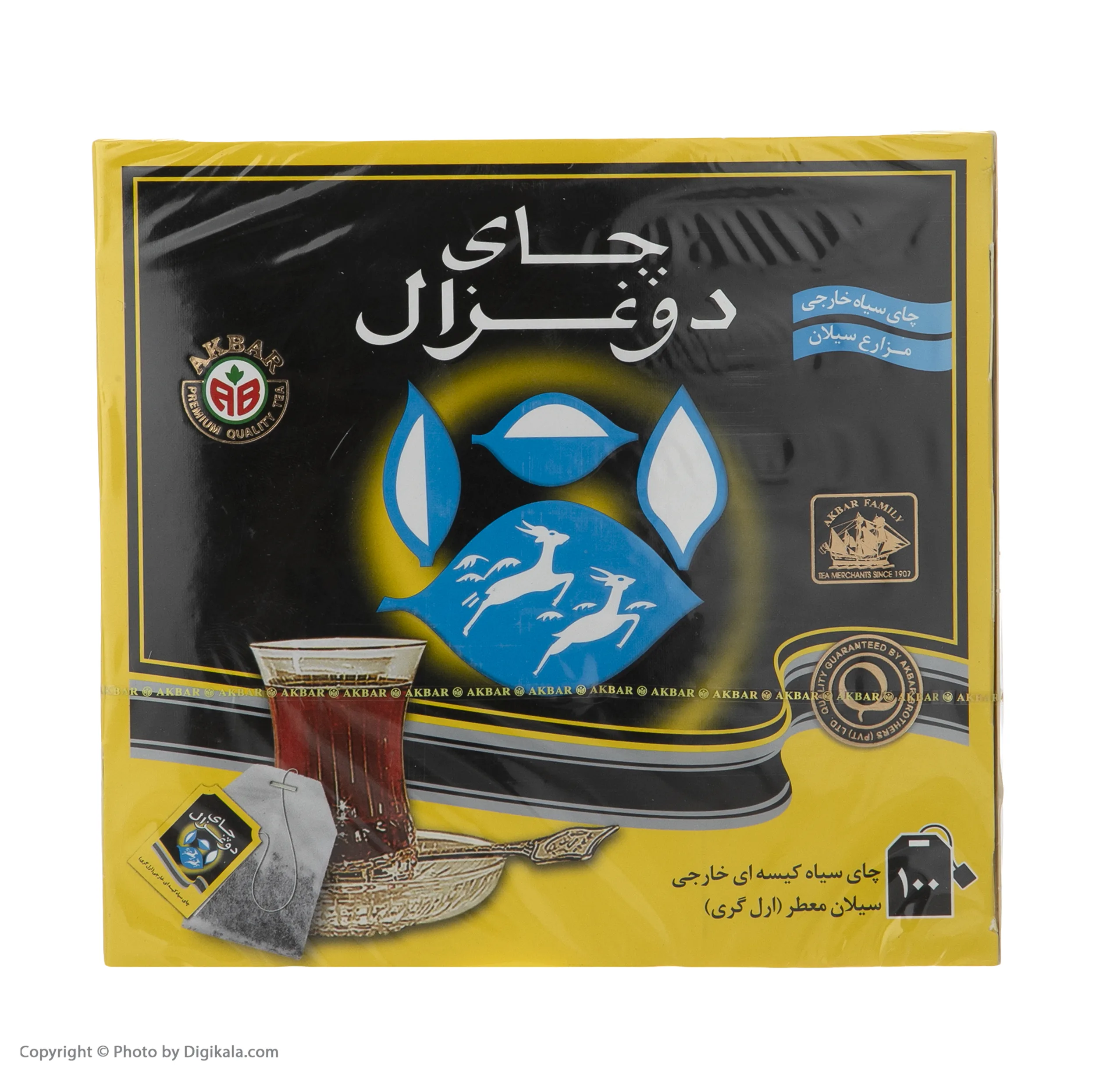 چای کیسه ای دوغزال مدل Earl Grey بسته 100 عددی