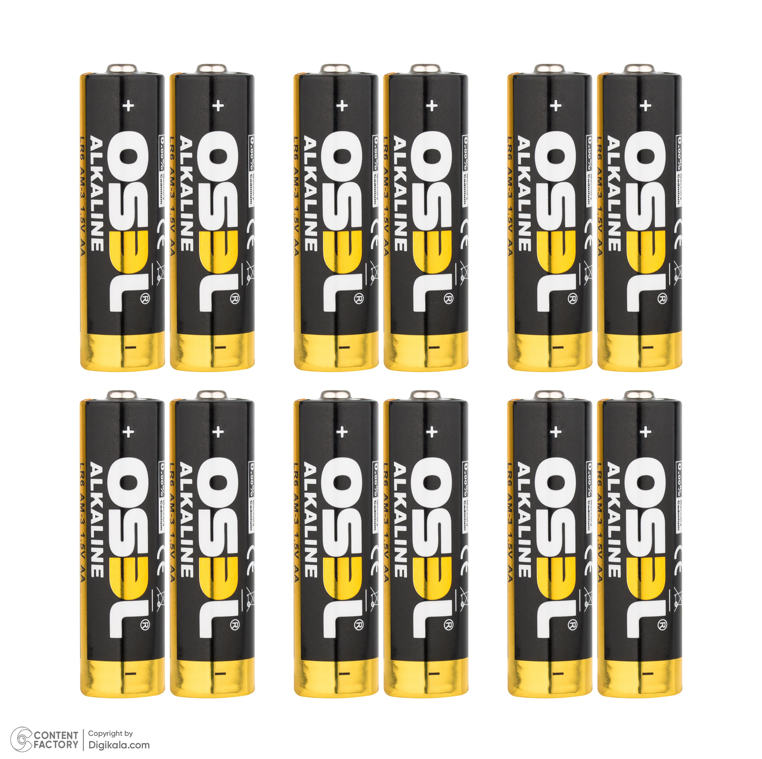 باتری قلمی اوسل مدل Alkaline LR6 AM-3 بسته 12 عددی