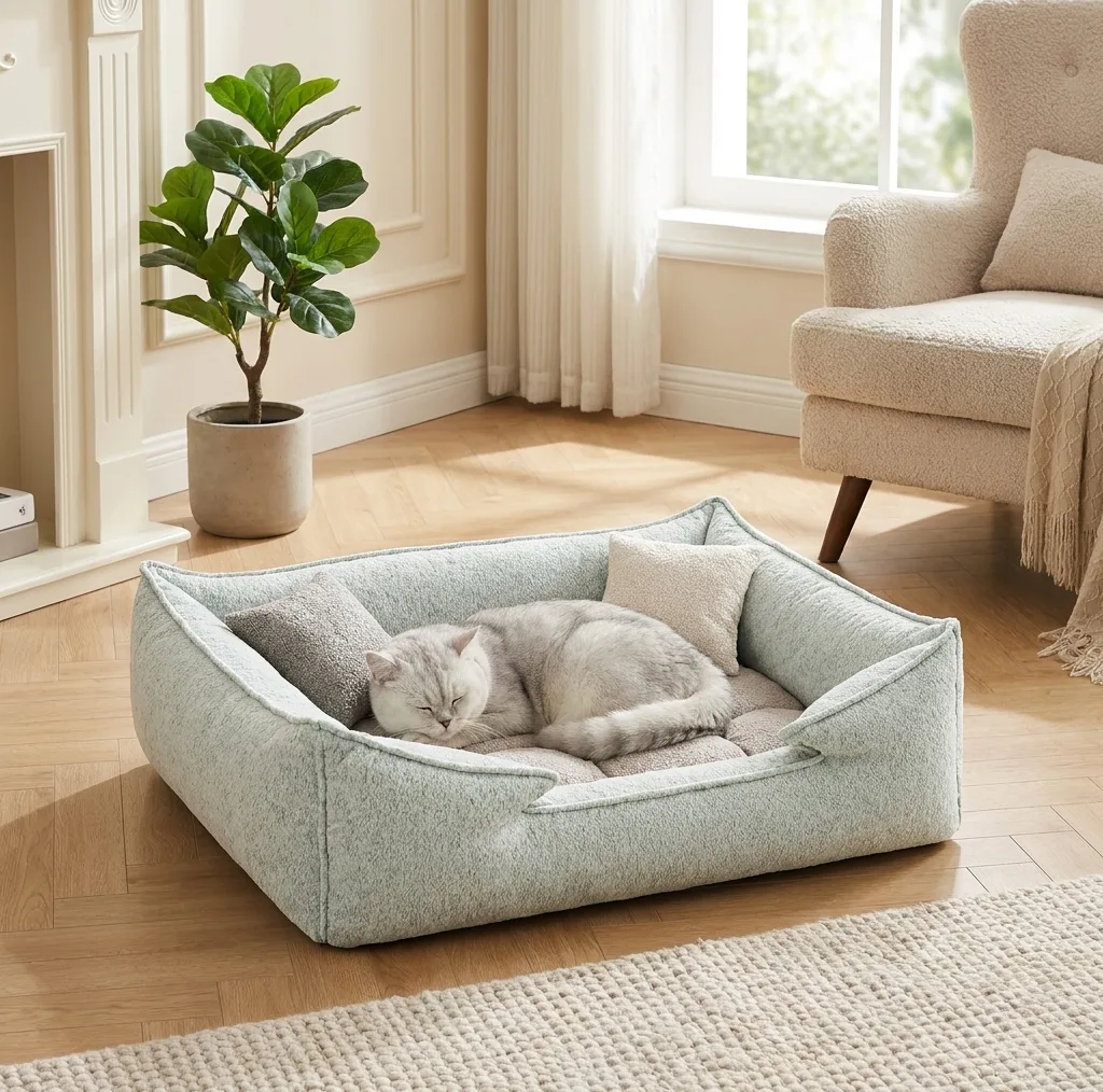 جای خواب سگ و گربه مدل لوکس دو رو تدی و شنل آشیان