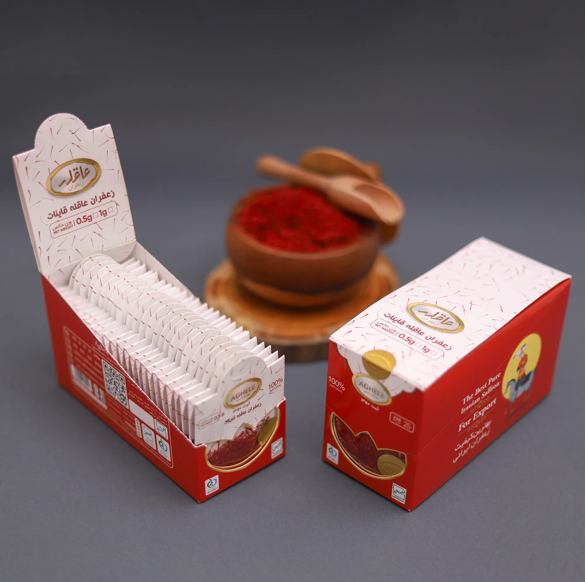 زعفران پاکتی عاقله - 1 گرم بسته 25 عددی
