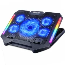 پایه خنک‌کننده لپ‌تاپ گیمینگ لوتوس مدل GF220-RGB دارای پنج عدد فن مناسب برای لپ تاپ‌های 14 تا 17 اینچی