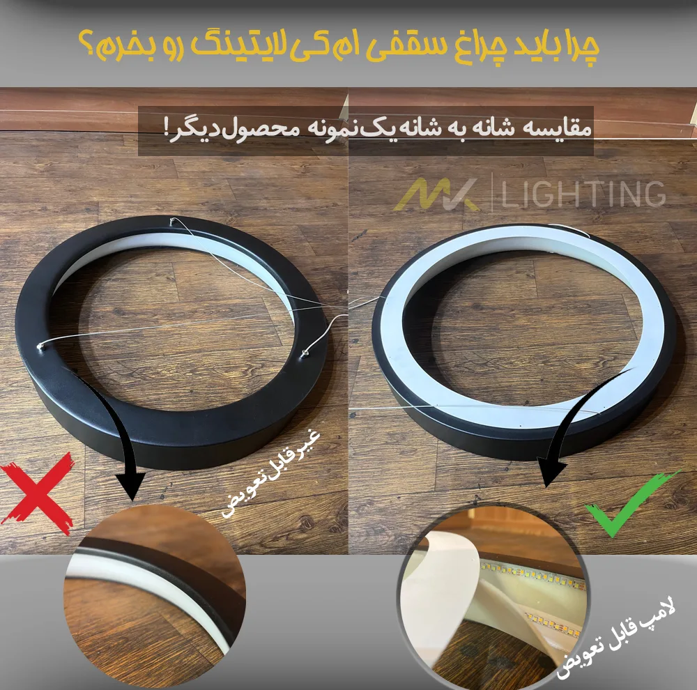 لوستر سقفی ام کی ای لایتینگ مدل مدرن کد Ringo40-S