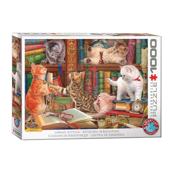 پازل 1000 تکه یوروگرافیکس پازلز مدل Library Kittens كد 5913 مناسب نوجوان و بزرگسال