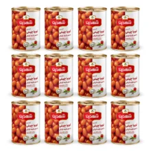 کنسرو لوبیا چیتی با سس گوجه فرنگی شهدین – 370 گرم بسته 12 عددی