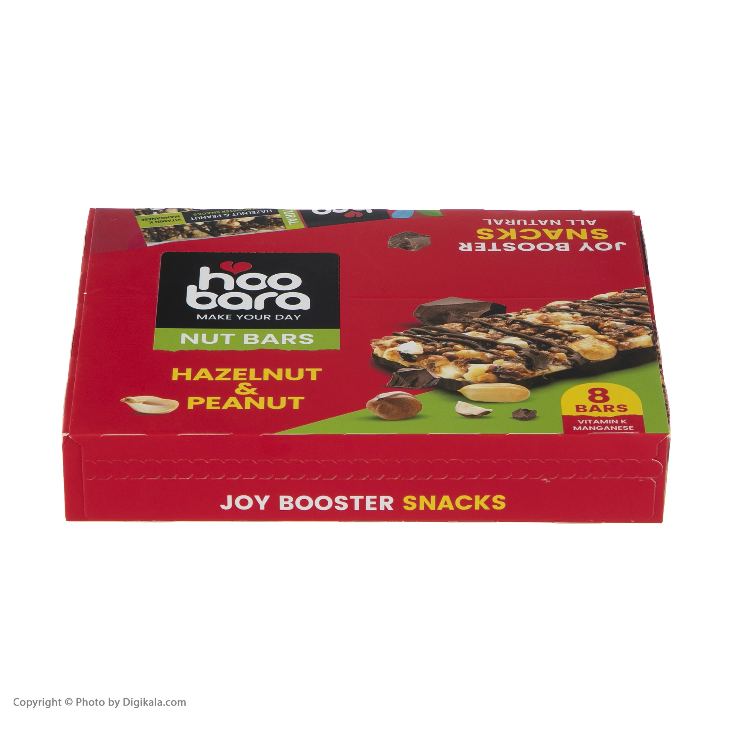 نات بار مخلوط فندق و بادام زمینی هوبارا - 35 گرم بسته 8 عددی