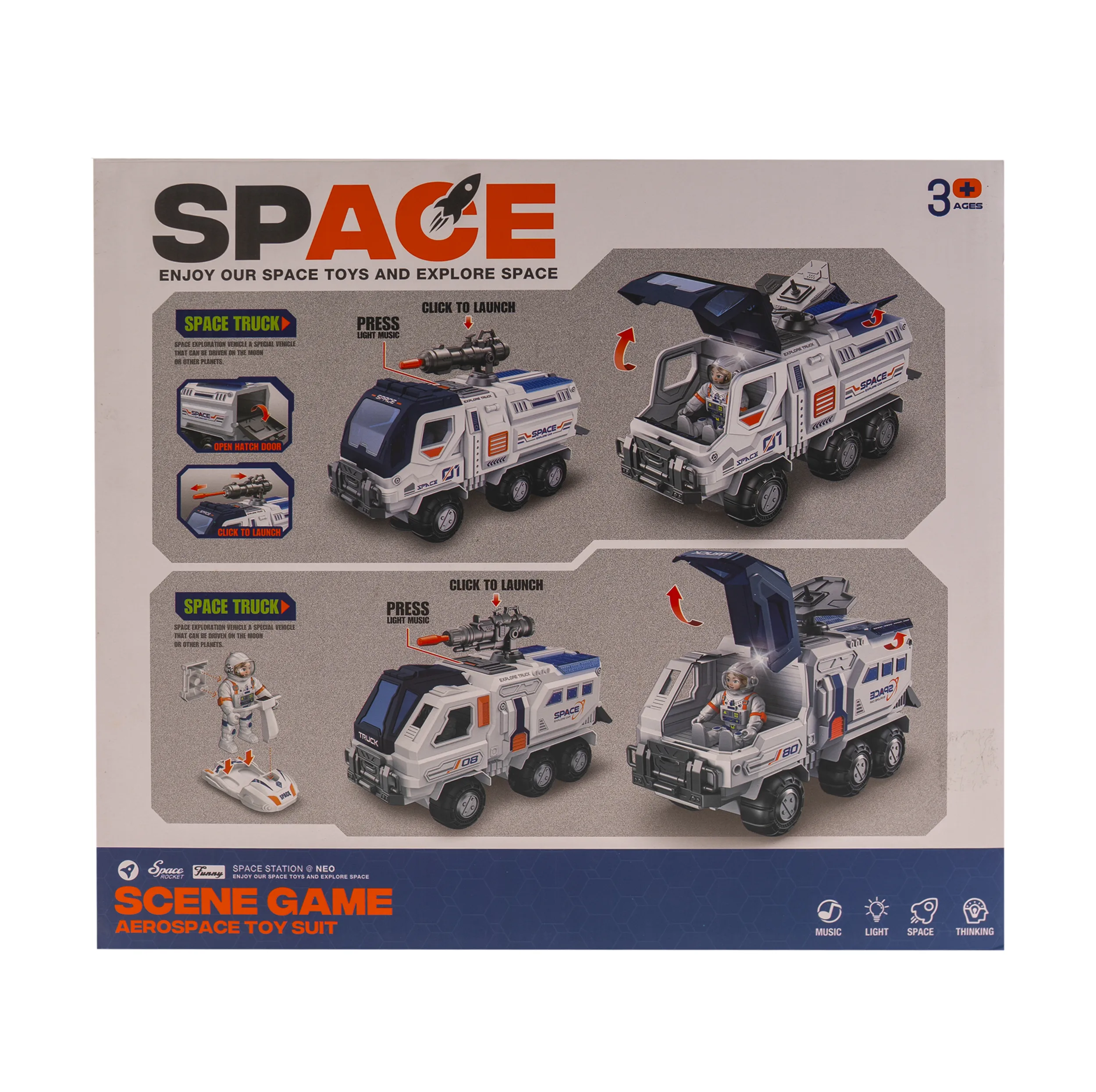 اسباب بازی طرح کامیون فضایی و فضانورد مدل space explore truck کد H -204